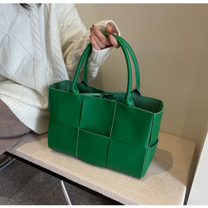 Large-capacity plaid women's handbag