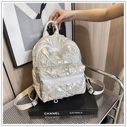 Casual pleated cloud-shaped backpack