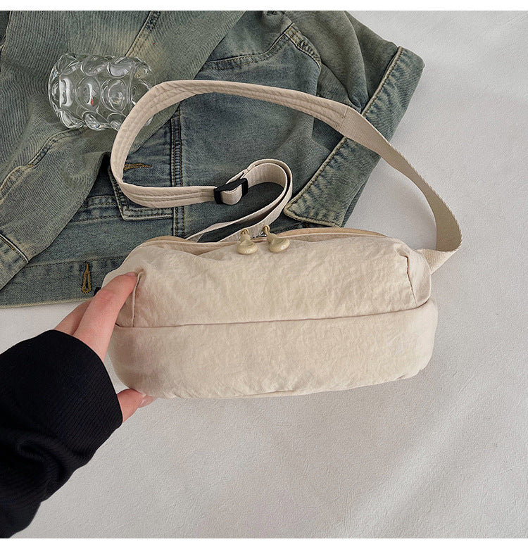 Casual Texture Versatile Nylon Dumpling Bag Korean Style ins Trendy Fashionable Women's Crossbody Shoulder Bag - zoraflux