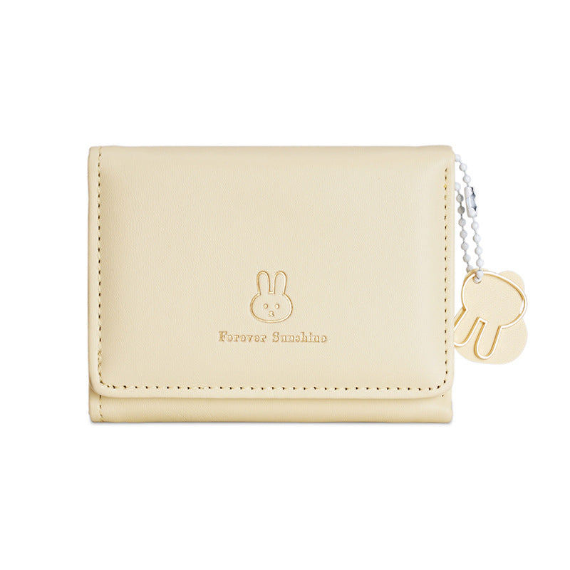 Short and cute rabbit student wallet