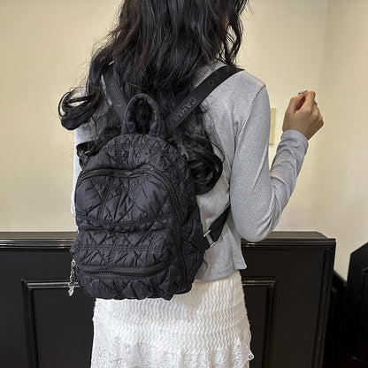 Casual pleated cloud-shaped backpack