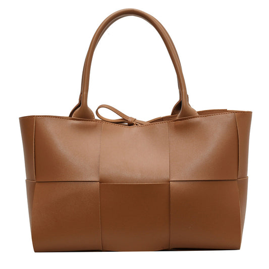 Large-capacity plaid women's handbag
