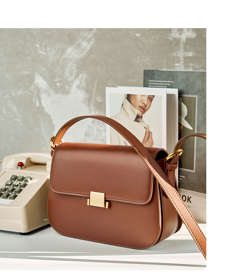 Niche design genuine leather shoulder crossbody women's bag