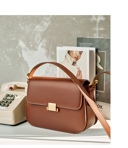 Niche design genuine leather shoulder crossbody women's bag