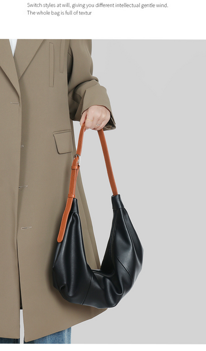 Genuine leather commuter lazy style niche women's bag