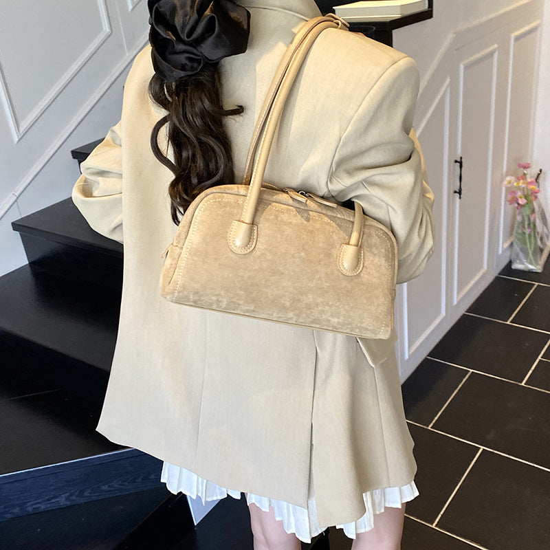 Retro baguette underarm single-shoulder bag