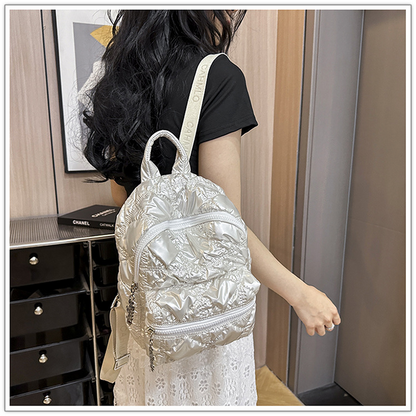 Casual pleated cloud-shaped backpack