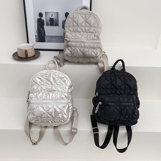 Casual pleated cloud-shaped backpack
