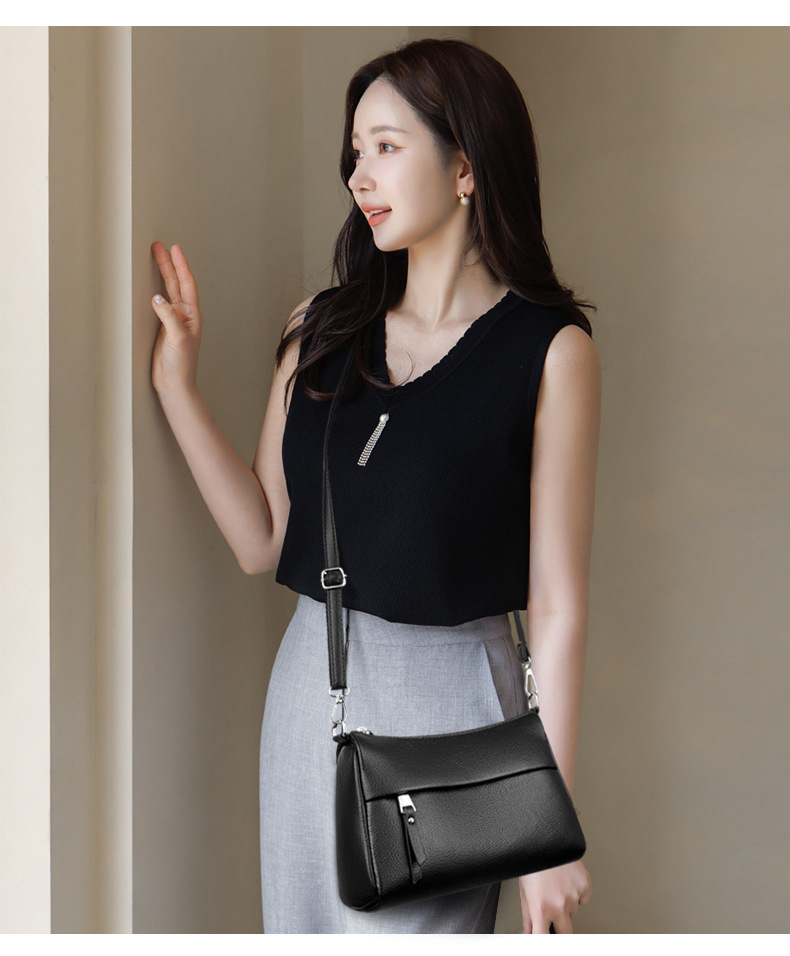 Versatile waterproof simple leather bag