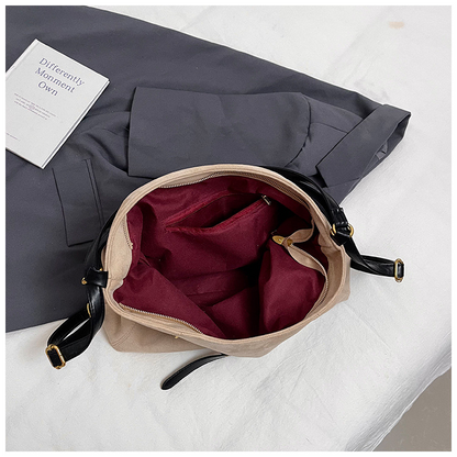 Casual tote bag made of abrasive leather