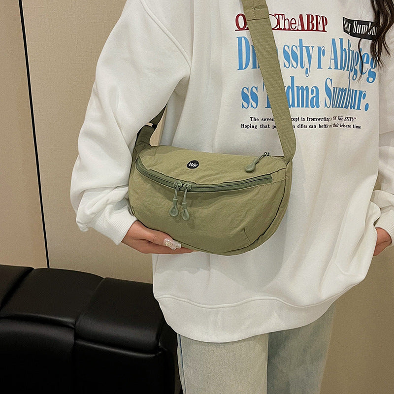 Casual Texture Versatile Nylon Dumpling Bag Korean Style ins Trendy Fashionable Women's Crossbody Shoulder Bag - zoraflux
