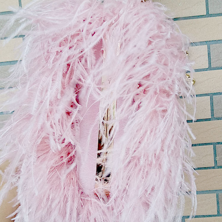 Fashionable plush evening dress chain bag