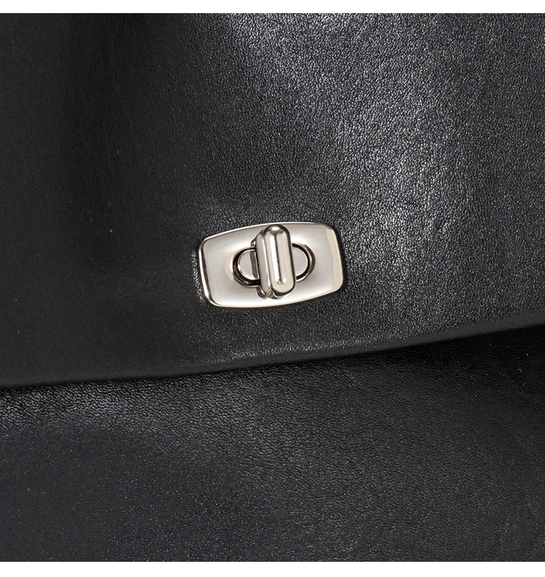 Genuine leather school-style backpack
