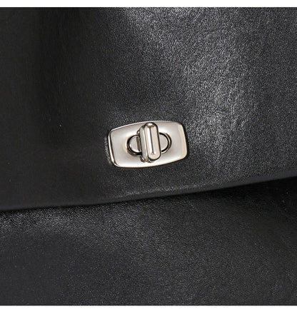 Genuine leather school-style backpack