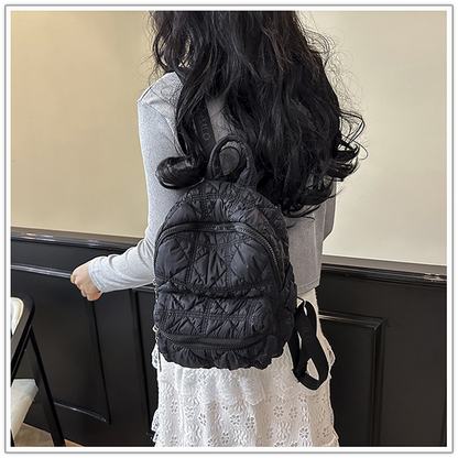 Casual pleated cloud-shaped backpack