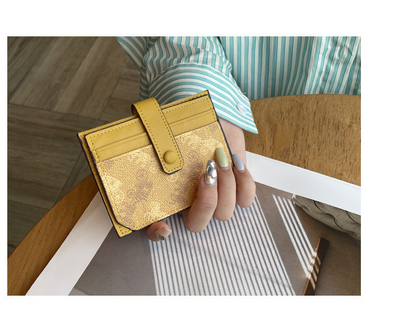 Thin exquisite pattern card holder bag