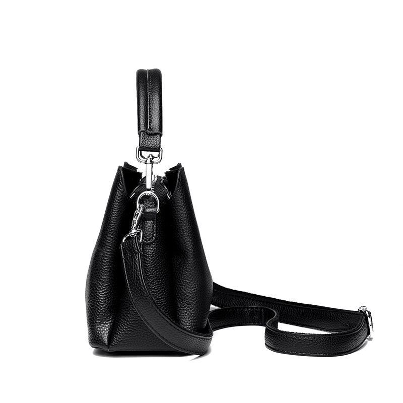 Classic genuine leather crossbody handbag