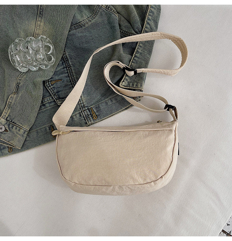 Casual Texture Versatile Nylon Dumpling Bag Korean Style ins Trendy Fashionable Women's Crossbody Shoulder Bag - zoraflux