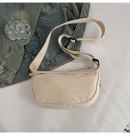 Casual Texture Versatile Nylon Dumpling Bag Korean Style ins Trendy Fashionable Women's Crossbody Shoulder Bag - zoraflux