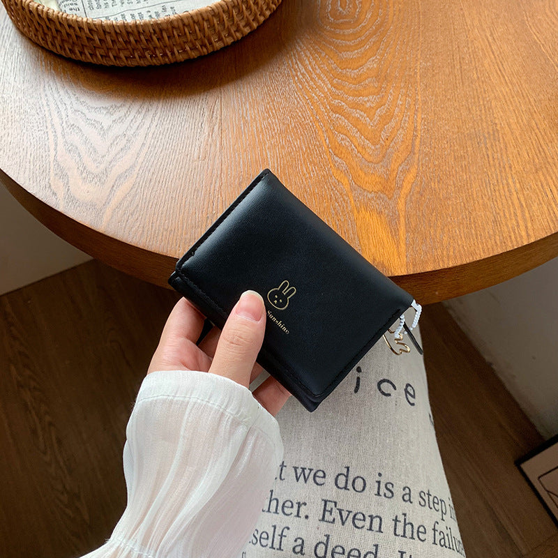 Short and cute rabbit student wallet