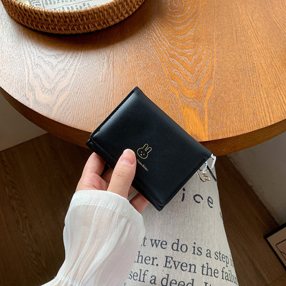 Short and cute rabbit student wallet
