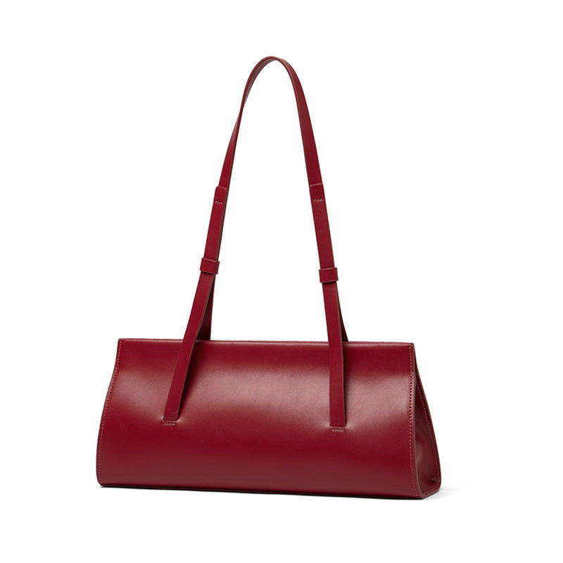 Simple French leather women's shoulder bag