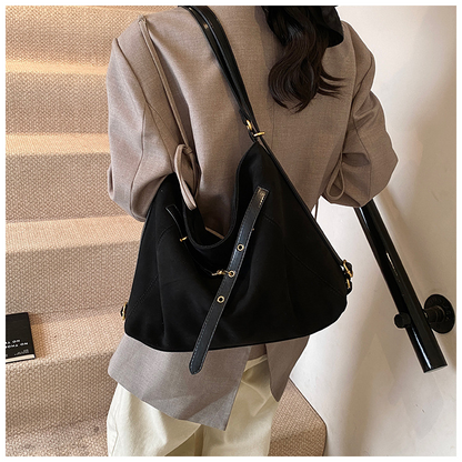 Casual tote bag made of abrasive leather