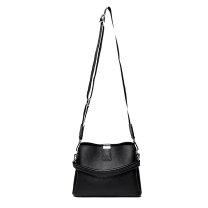 Classic genuine leather crossbody handbag