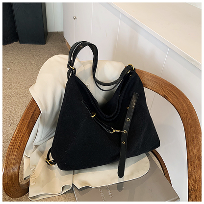 Casual tote bag made of abrasive leather