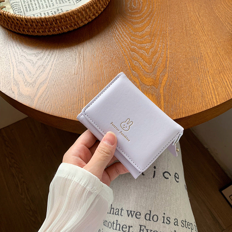 Short and cute rabbit student wallet