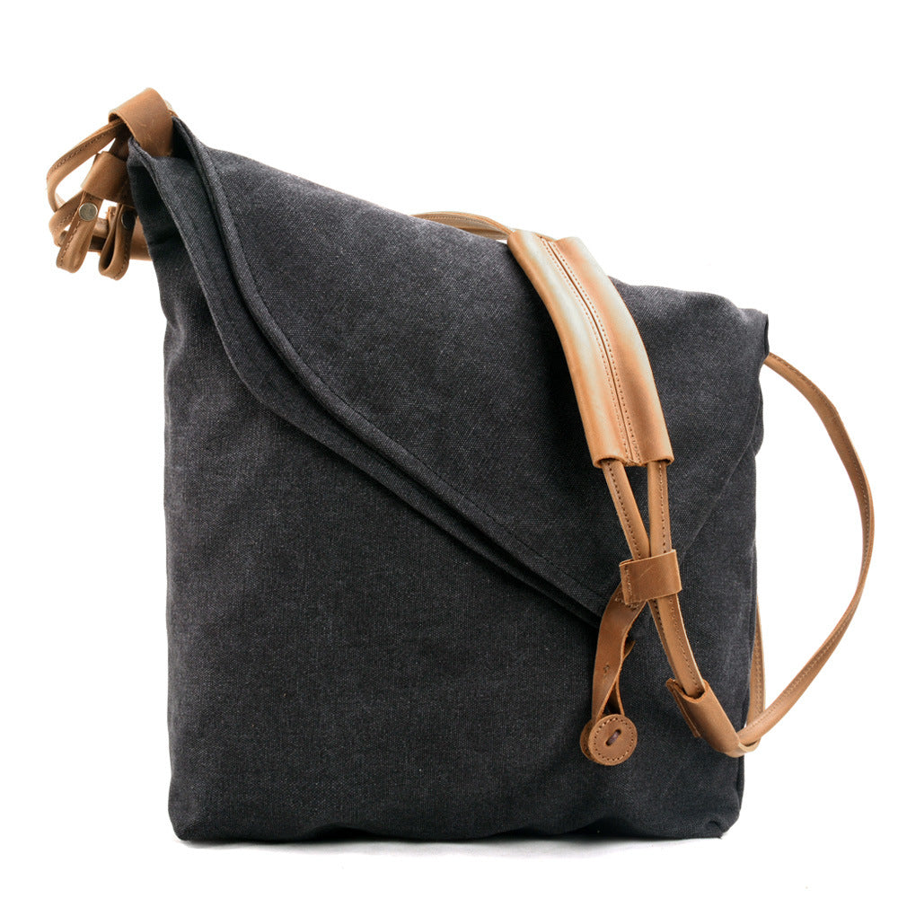 Retro literary canvas women's shoulder bag