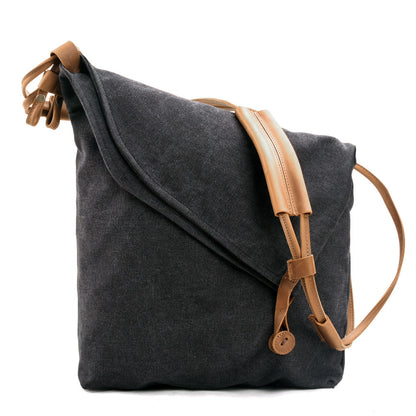 Retro literary canvas women's shoulder bag