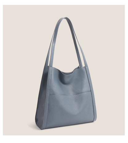 Simple leather patchwork single-shoulder bag