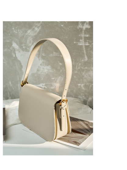 Niche design genuine leather shoulder crossbody women's bag