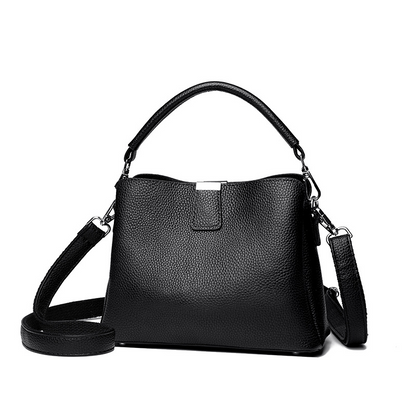 Classic genuine leather crossbody handbag