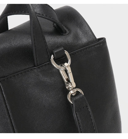 Genuine leather school-style backpack