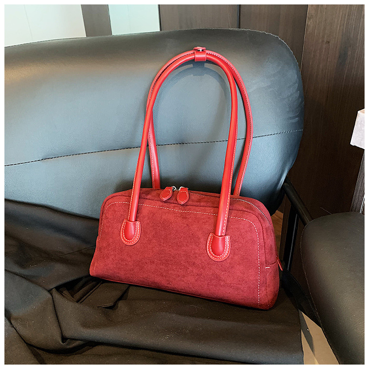 Retro baguette underarm single-shoulder bag