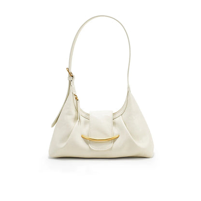 Chic buckle leather shoulder bag for women