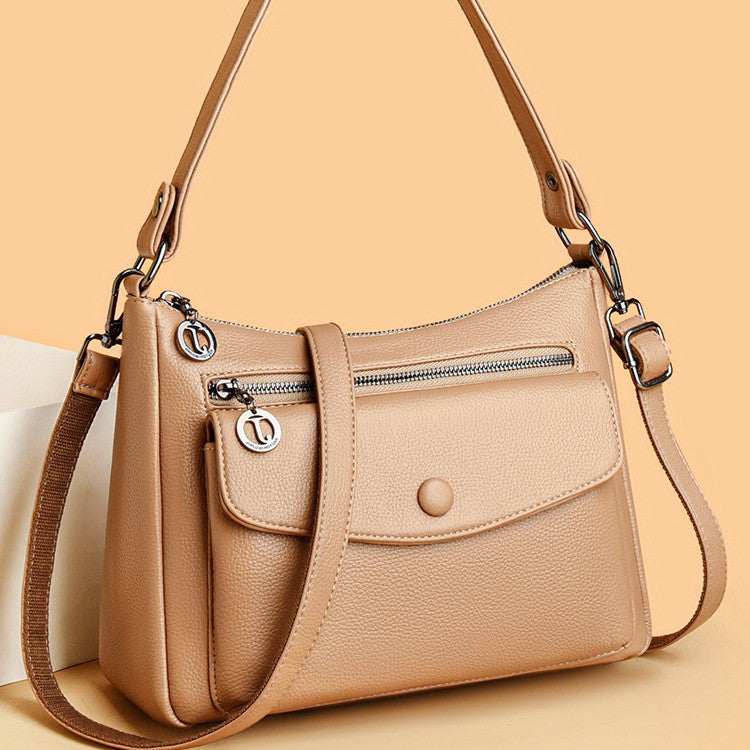 Soft leather multi-sided bag crossbody bag