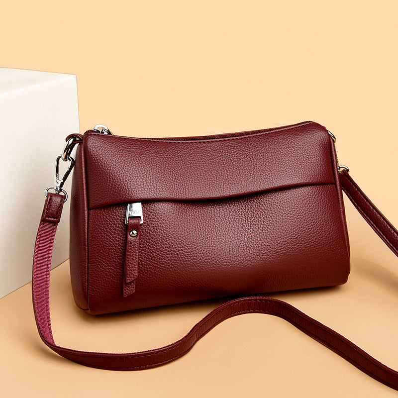 Versatile waterproof simple leather bag
