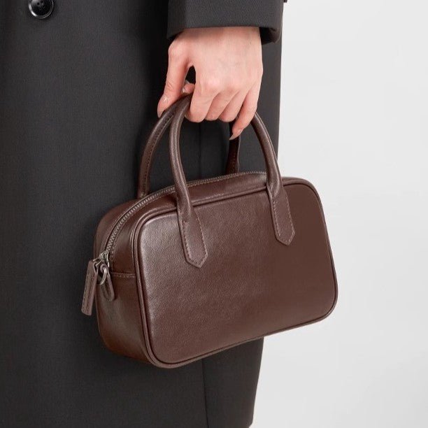 Advanced vegetable-tanned leather ball bag for women - zoraflux