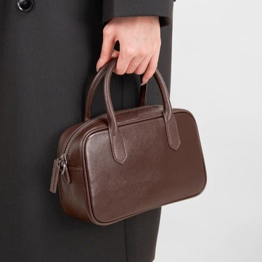 Advanced vegetable-tanned leather ball bag for women - zoraflux