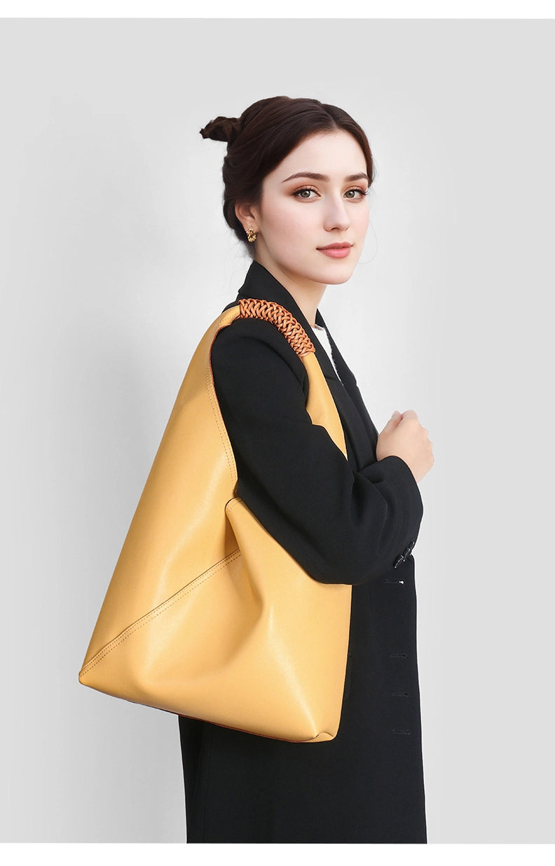 Niche light luxury genuine leather women's underarm bag