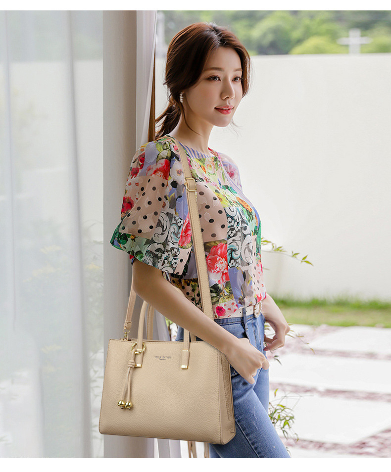 Multi-color commuter handbag