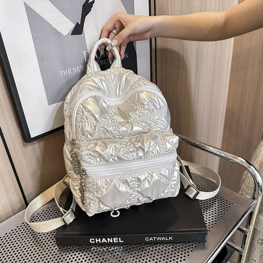 Casual pleated cloud-shaped backpack