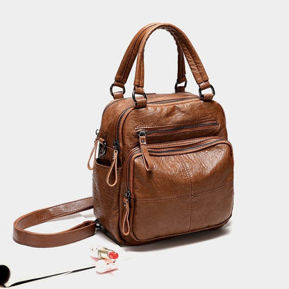 Anti - theft men and women more back method leather bag - zoraflux