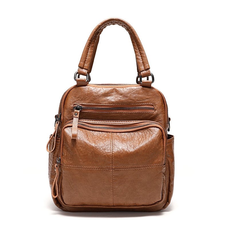 Anti - theft men and women more back method leather bag - zoraflux