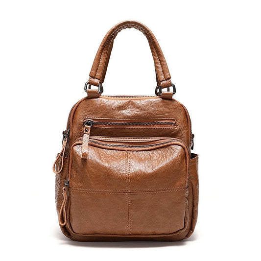 Anti - theft men and women more back method leather bag - zoraflux