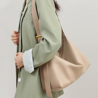 Autumn and winter solid color large capacity tote bag - zoraflux