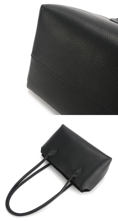 Genuine leather minimalist style tote bag